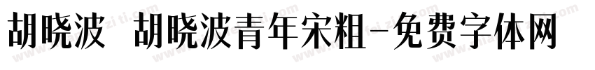 胡晓波 胡晓波青年宋粗字体转换